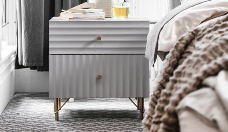 Barker and Stonehouse Verity 2 Drawer Bedside Grey By Fenwick