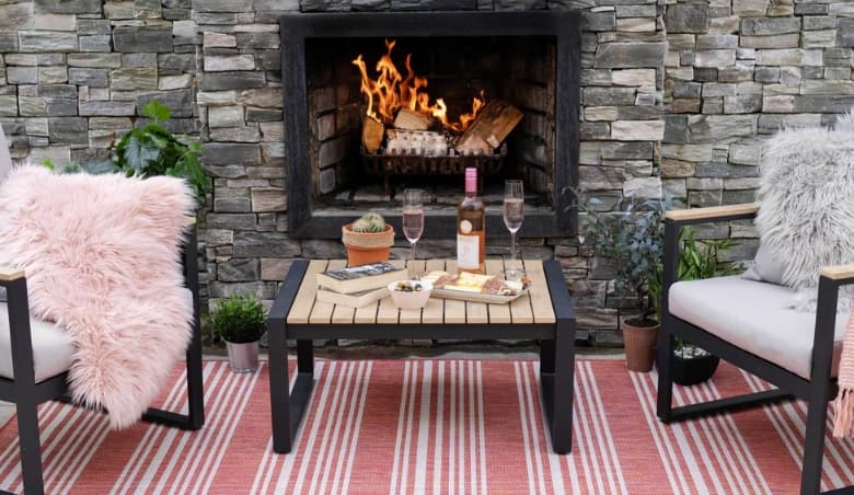 Striped Coral Indoor Outdoor Area Rug - Decker By Kukoon