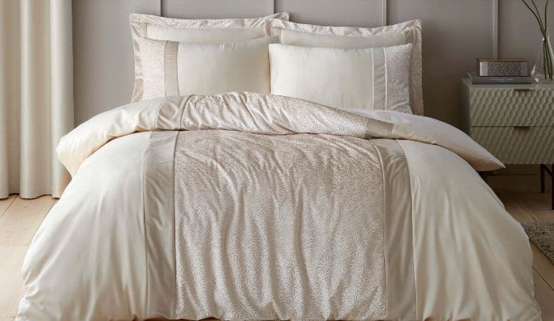 Beverley Champagne Duvet Cover and Pillowcase Set BeigeBy Dunelm