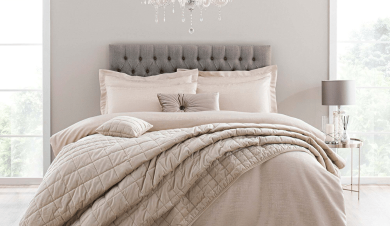 Tegan Champagne Textured Duvet Cover and Pillowcase Set Beige By Dunelm