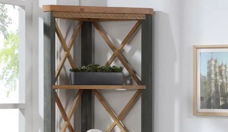 Baumhaus Urban Elegance Reclaimed Wood Large Corner Bookcase By Choice Furniture Superstore