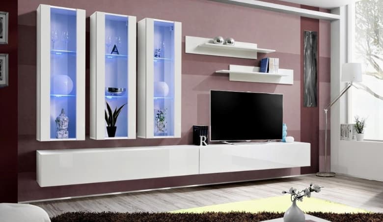 Fly E3 Entertainment Unit - 320cm White White Gloss by Arthauss