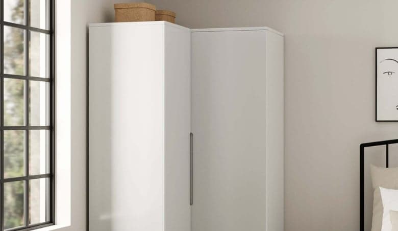 Larson Corner Wardrobe White by Dunelm