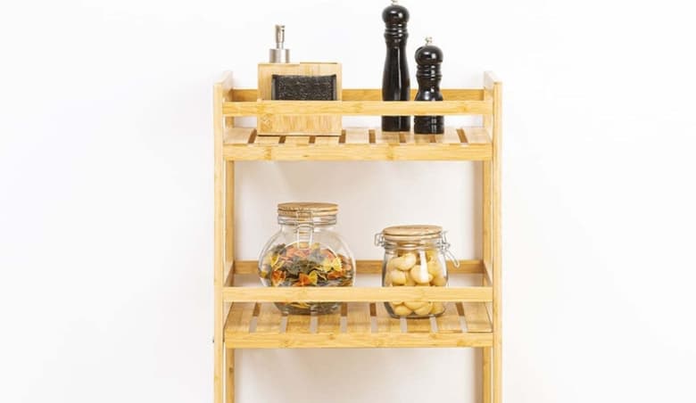 Linha Bamboo Square Kitchen Trolley Brown by Dunelm