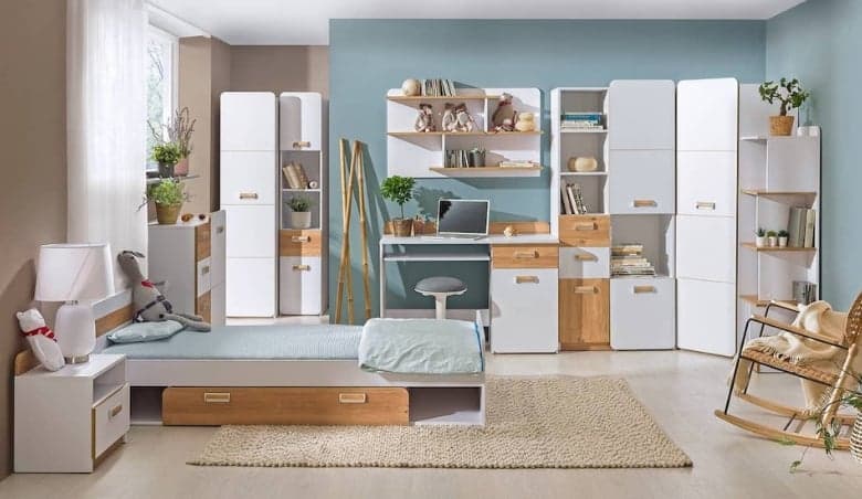 Lorento L14 Corner Wardrobe 71cm - 71cm Ash Coimbra Green by Arthauss