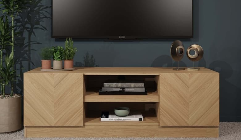 Taranto Wide TV Unit Oak by Dunelm