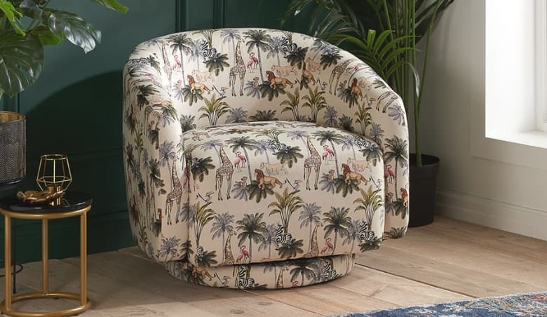 Disney - The Lion King Accent Swivel Chair - Cream - Fabric By Happy Beds