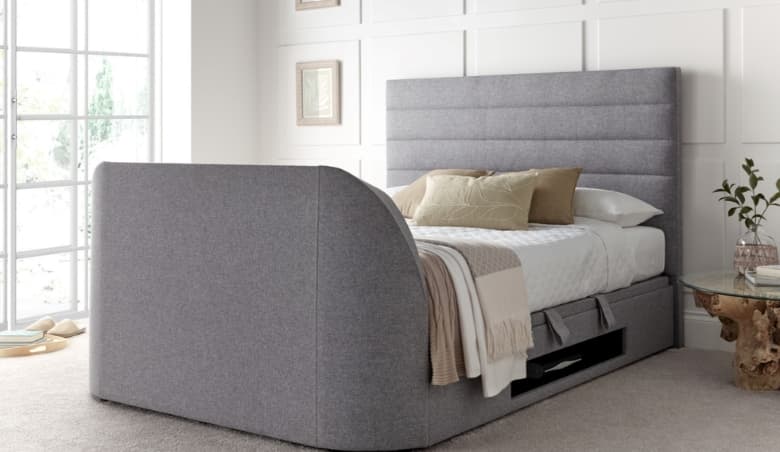 Kaydian Appleby Ottoman TV Bed Grey SuperKingnBy Bed Kingdom