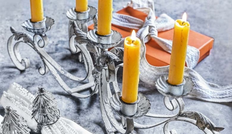 Graham and Green Ornate Metal Candelabra
