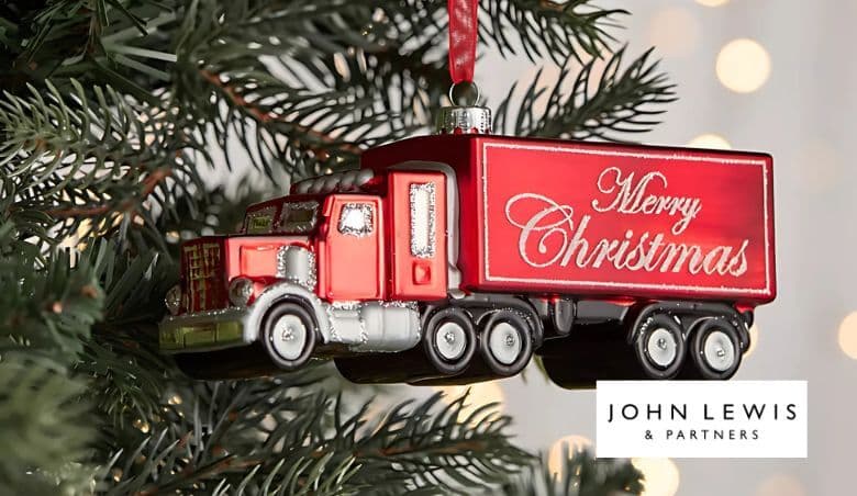 John Lewis Christmas 'Merry Christmas' Lorry Bauble