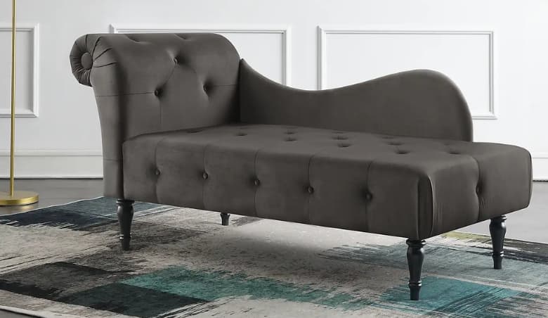 Wisteria Velvet Chaise Longue Brown By Dunelm