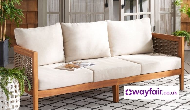 Amanda Solid Acacia Wood Outdoor Sofa by Wayfair