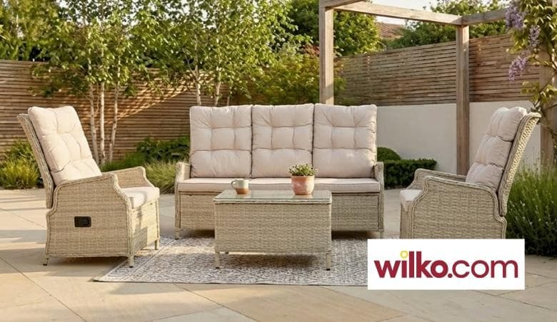 Chilton Reclining Sofa Set Cream by wilko