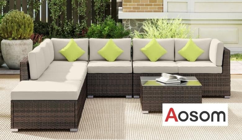 Outsunny 8 Piece Rattan Corner Sofa Set by Aosom