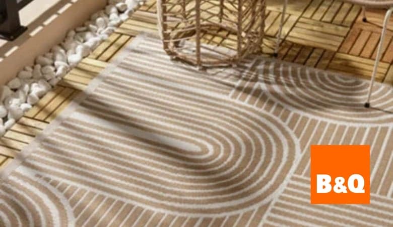 Smart Garden Beige Wave Large Outdoor Rug by B&Q