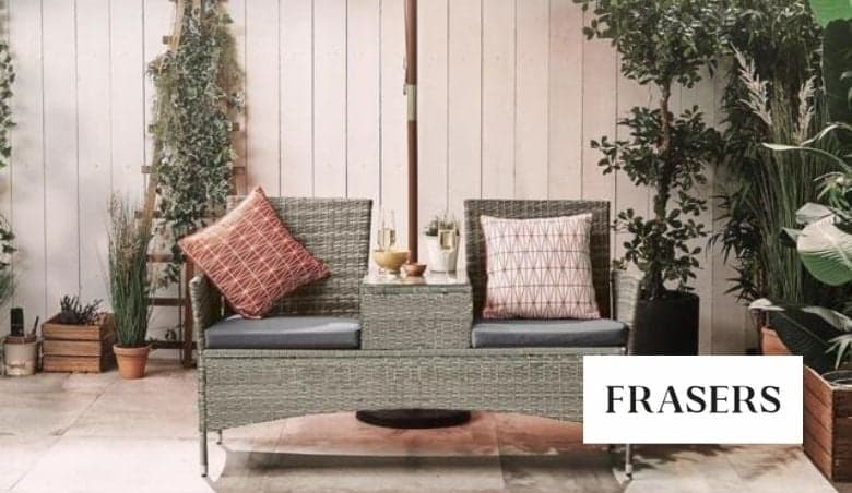 VonHaus Bali Grey Rattan Garden Loveseat By Frasers