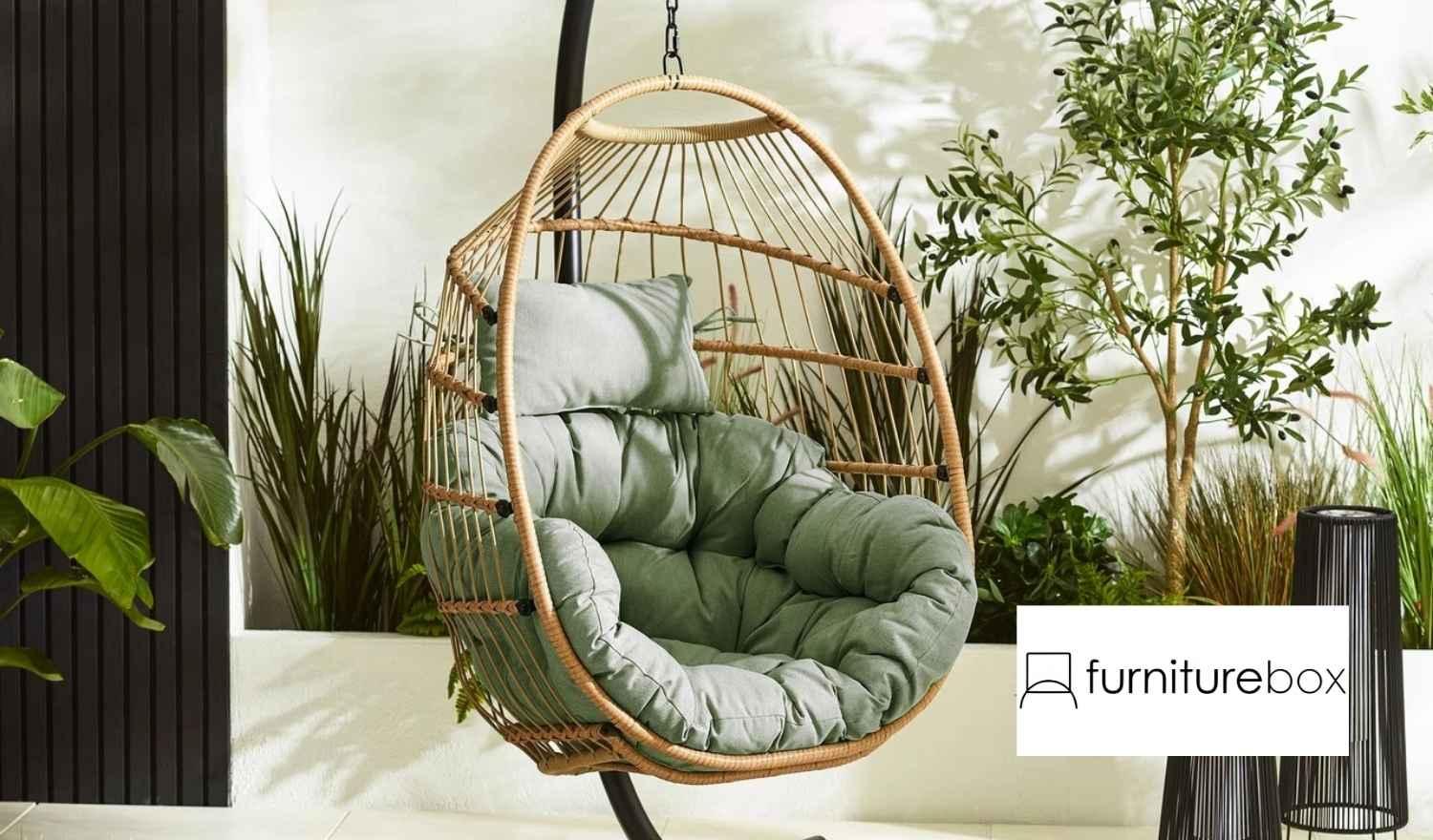 Rattan Garden Hanging Egg Chair by FurnitureBox >
