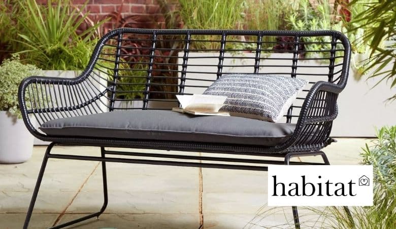 Ross Rattan Effect Garden Bench by Habitat