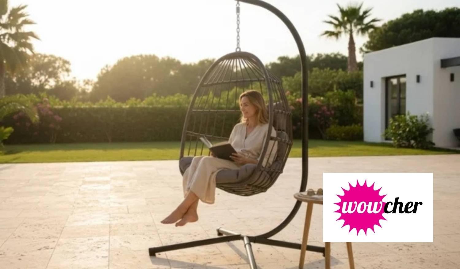 Luxury Hanging Egg Chair by Wowcher >