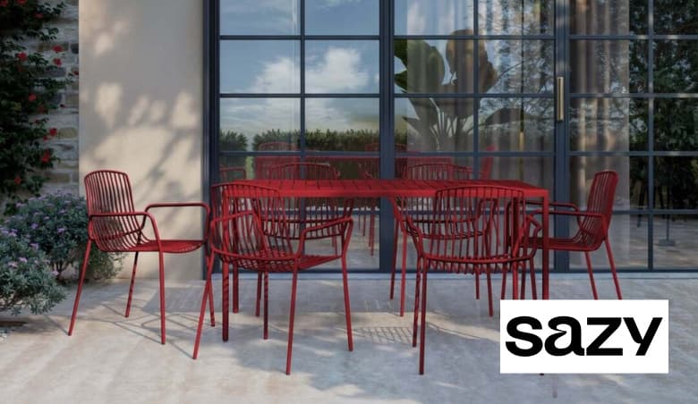 6 Seater Metal Garden Dining Set by Sazy