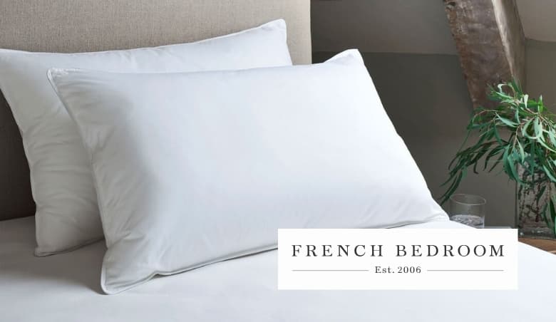 Pair of European Feather and Down Pillows by French Bedroom