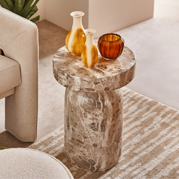 abode Leopard Marble Effect Side Table